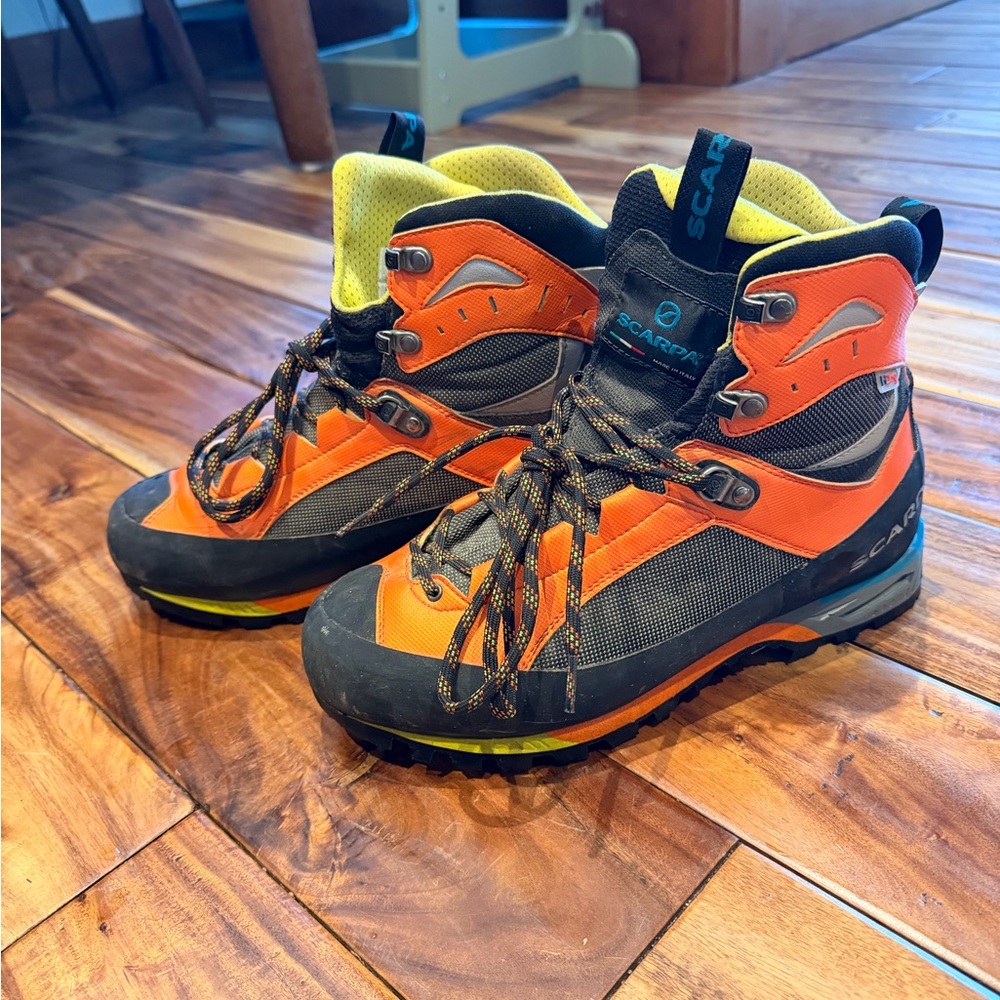 Scarpa Men’s Orange/Black Mountaineering Boots